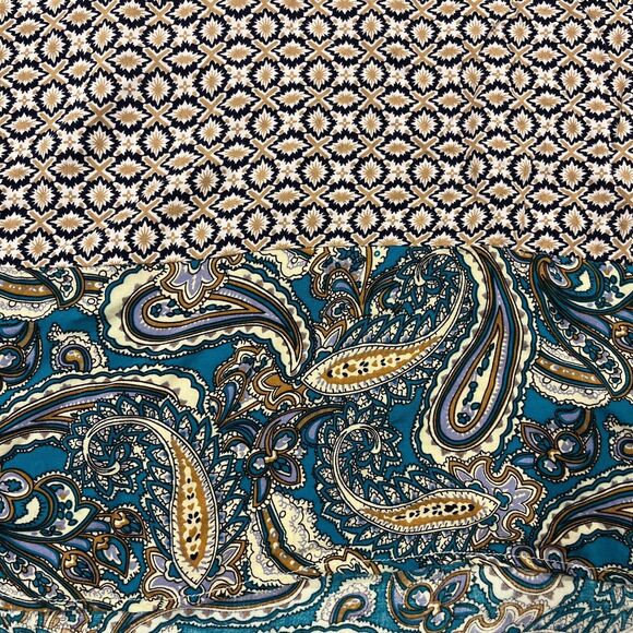 Buttons Sleeveless Pull Over Tunic Geometric Paisley Boho Blouse Shirt Sz M - Picture 5 of 8